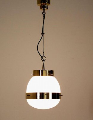 Delta Grande Pendant Light in Glass & Brass attributed to Sergio Mazza for Artemide, 1960s, Set of 2-VDW-2028620