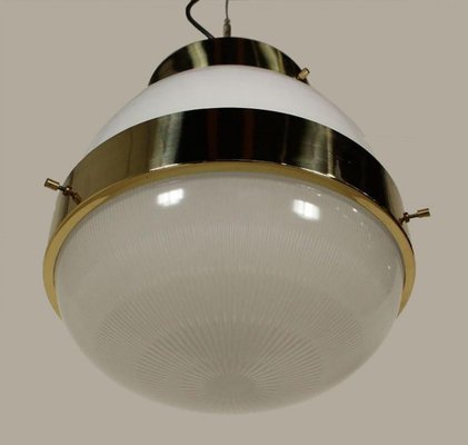 Delta Grande Pendant Light in Glass & Brass attributed to Sergio Mazza for Artemide, 1960s, Set of 2-VDW-2028620