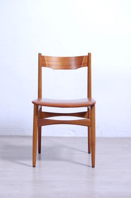 Design Chair With Brown Leather Seat, 1950s-XSG-1175011