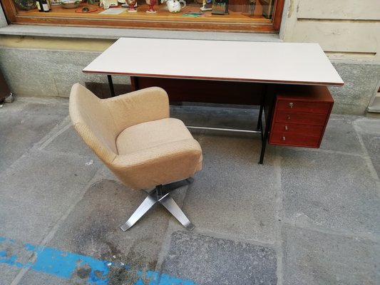 Desk and Armchair by Gio Ponti for Studio PFR, Italy, 1950s, Set of 2-HNE-1329079