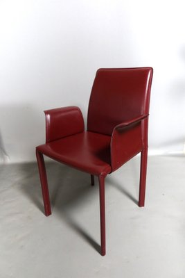 Desk Armchair in Maroon Leather-WSV-1781297