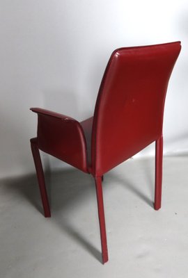 Desk Armchair in Maroon Leather-WSV-1781297