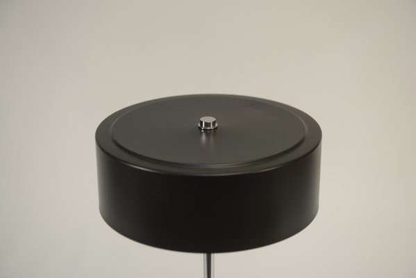 Desk Lamp with Chrome Metal, Black Lacquered Lampshade, 1970s-NEN-2020240