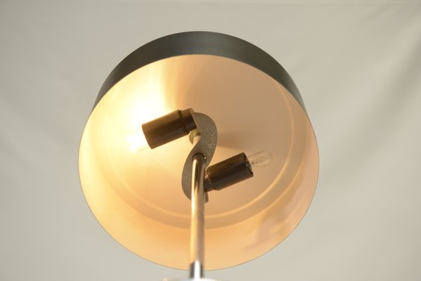 Desk Lamp with Chrome Metal, Black Lacquered Lampshade, 1970s-NEN-2020240