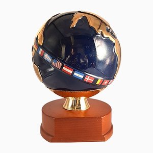 Desktop Porcelain Globe Sculpture with Flags-TCS-1137440