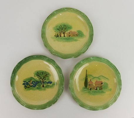 Dessert Plates and Ceramic Dish by Cérenne for Vallauris, 1950s, Set of 7-LW-2016178