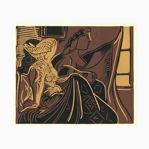 Deux Femmes près de la Fenetre - Original Linocut After Pablo Picasso - 1962 1962-ZCI-762018