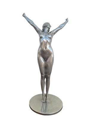 DH Chiparus, Art Deco Le Réveil Sculpture, 20th Century, Silver Plated Bronze-SYQ-2028850