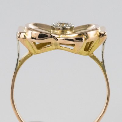 Diamond and 18 Karat Yellow Gold Knot Ring, 1950s-OLU-896668