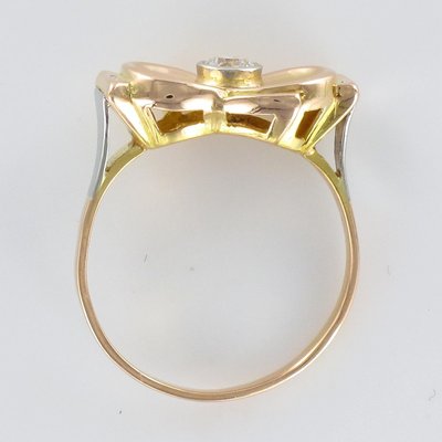 Diamond and 18 Karat Yellow Gold Knot Ring, 1950s-OLU-896668