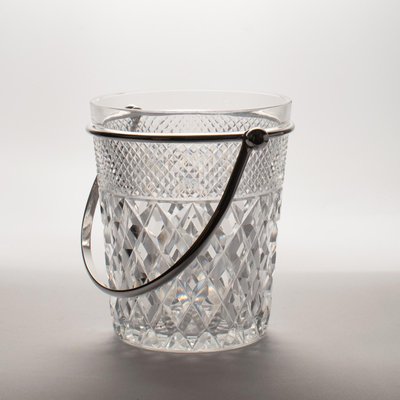 Diamond Cut Crystal Glass Ice Bucket from Val Saint Lambert, 1960s-IXK-1437637