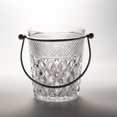 Diamond Cut Crystal Glass Ice Bucket from Val Saint Lambert, 1960s-IXK-1437637