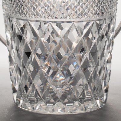 Diamond Cut Crystal Glass Ice Bucket from Val Saint Lambert, 1960s-IXK-1437637