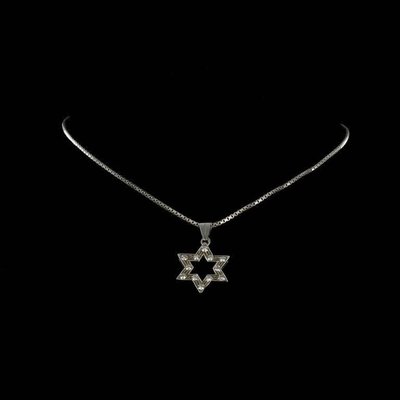 Diamond Gold Star Pendant with Chain-OLU-896198