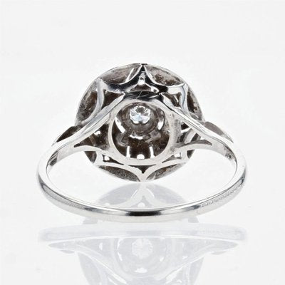 Diamond Ring in 18K White Gold, 1920s-OLU-1252294