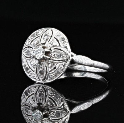 Diamond Ring in 18K White Gold, 1920s-OLU-1252294