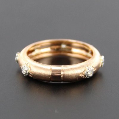 Diamond Satin Gold Band Ring-OLU-896845