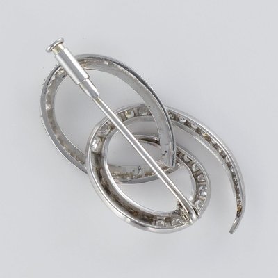 Diamonds 18 Karat White Gold Brooch by Front, 1970s-OLU-896264