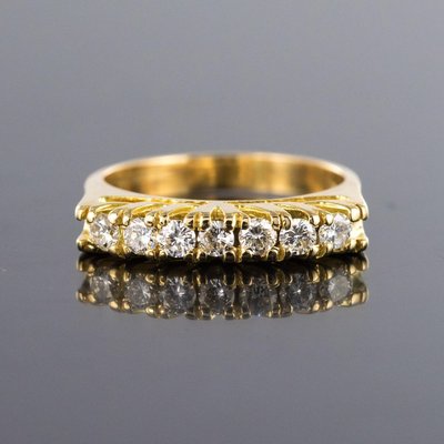 Diamonds and 18 Karat Yellow Gold Garter Ring-OLU-896663