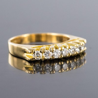 Diamonds and 18 Karat Yellow Gold Garter Ring-OLU-896663