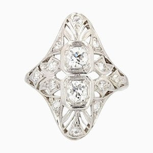 Diamonds and Openwork Platinum Ring, 1930s-OLU-896778