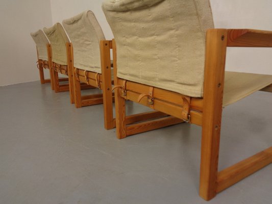 Diana Pine Wood Armchairs & Table by Karin Mobring for Ikea, 1970s, Set of 5-RDW-1817507