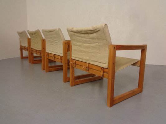 Diana Pine Wood Armchairs & Table by Karin Mobring for Ikea, 1970s, Set of 5-RDW-1817507