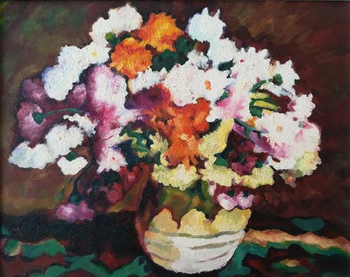 Diana Torje, Colored Flowers, 2018, Oil on Canvas-CHG-918145