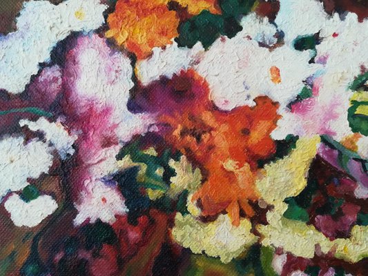 Diana Torje, Colored Flowers, 2018, Oil on Canvas-CHG-918145