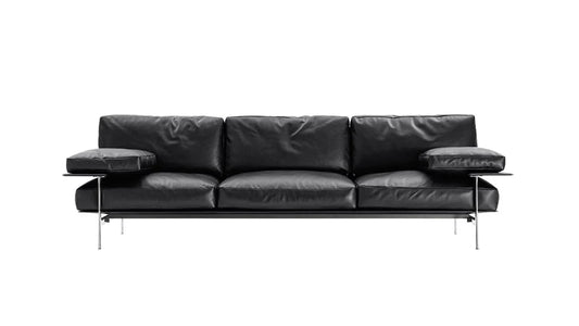 Diesis 3 Seater Sofa (Frame Cover - Thick leather 104 / Upholstery Material - Fabric Bouclè Levante)