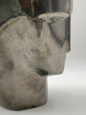 Dietrich Löwe, Head Sculpture, Glazed Ceramic, 1970s-CZ-1752498