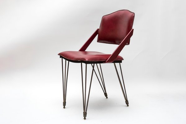 Dining Chair by Jacques Adnet, 1950s-VRR-594436