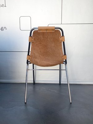 Dining Chair with New Leather by Charlotte Perriand for Les Arcs, 1960s-ZM-1278991