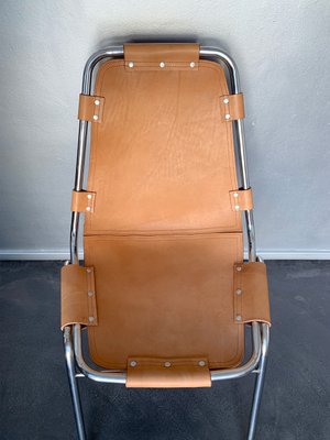 Dining Chair with New Leather by Charlotte Perriand for Les Arcs, 1960s-ZM-1278991