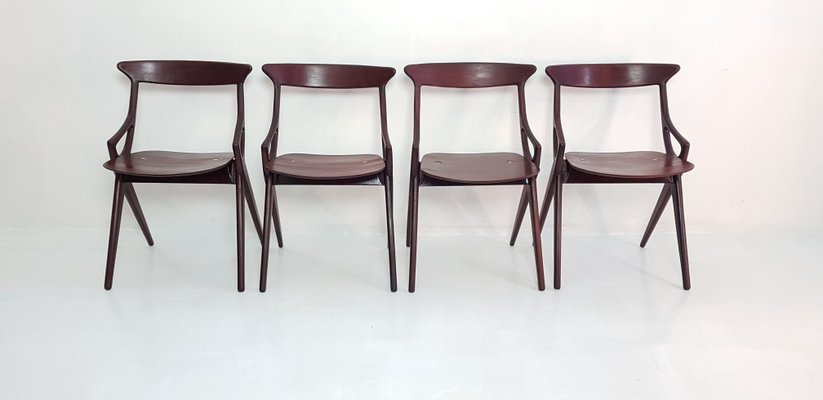 Dining Chairs by Arne Hovmand-Olsen for Mogens Kold, 1959, Set of 4-FO-582598