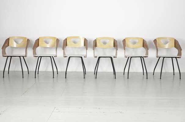 Dining Chairs by Carlo Ratti for Industria Legni Curvati, Milan, 1950s, Set of 6-AA-1703170