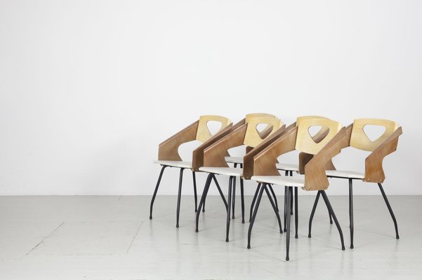 Dining Chairs by Carlo Ratti for Industria Legni Curvati, Milan, 1950s, Set of 6-AA-1703170