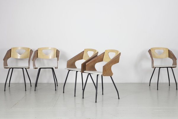 Dining Chairs by Carlo Ratti for Industria Legni Curvati, Milan, 1950s, Set of 6-AA-1703170