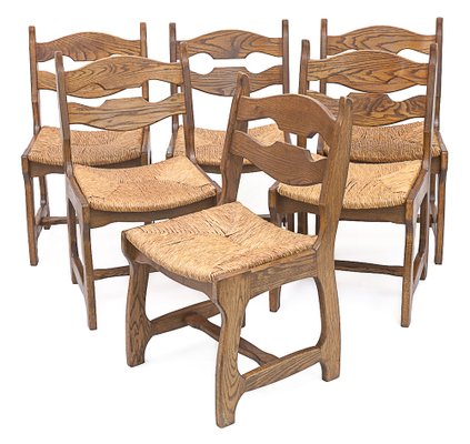 Dining Chairs by Guillerme Et Chambron, 1950s, Set of 6-JCN-1806797