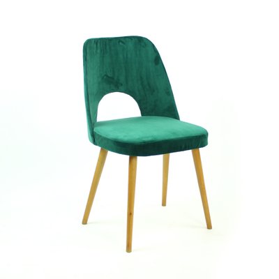 Dining Chairs by Oswald Haerdtl in Velvet for Ton, Czechoslovakia, 1950s, Set of 4-UL-1095819