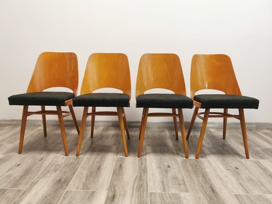 Dining Chairs by Radomir Hoffman for Ton, 1950s, Set of 4-QJA-1749046