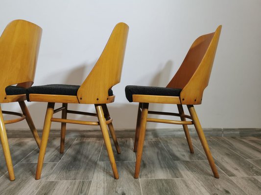 Dining Chairs by Radomir Hoffman for Ton, 1950s, Set of 4-QJA-1749046