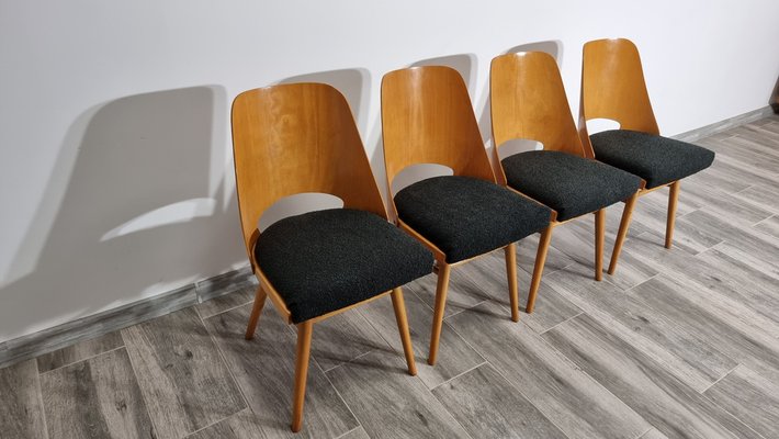 Dining Chairs by Radomir Hoffman for Ton, 1950s, Set of 4-QJA-1793189