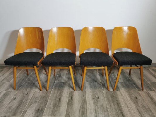 Dining Chairs by Radomir Hoffman for Ton, 1950s, Set of 4-QJA-1749046