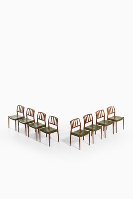 Dining Chairs in Rosewood and Green Leather attributed to Niels O. Møller, 1970s, Set of 8-SC-2022132