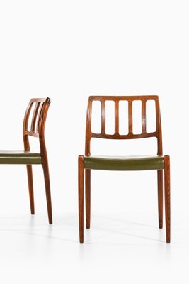 Dining Chairs in Rosewood and Green Leather attributed to Niels O. Møller, 1970s, Set of 8-SC-2022132