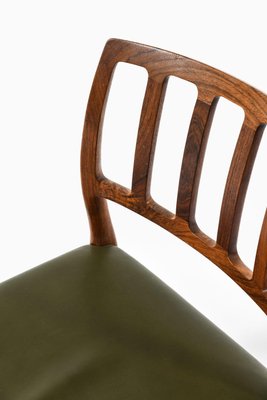 Dining Chairs in Rosewood and Green Leather attributed to Niels O. Møller, 1970s, Set of 8-SC-2022132