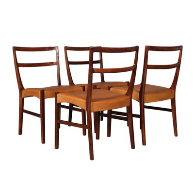 Dining Chairs in Rosewood and Leather by Johannes Andersen, Set of 4-HJB-1231806