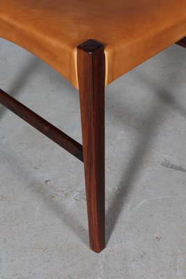 Dining Chairs in Rosewood and Leather by Johannes Andersen, Set of 4-HJB-1231806