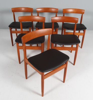 Dining Chairs in Teak and Leather from Farsø Stolefabrik, Denmark, 1960s, Set of 6-HJB-1822318